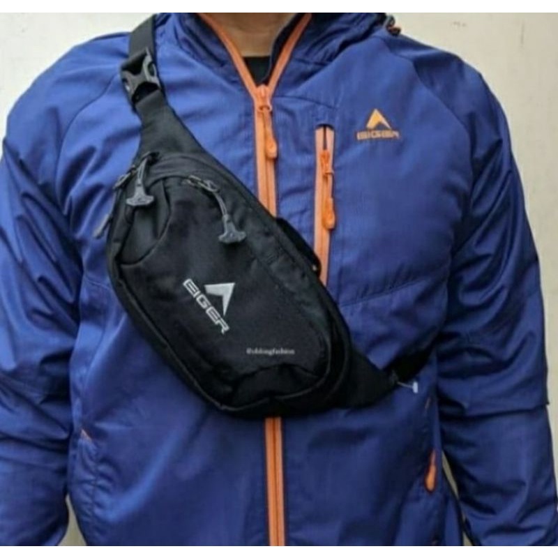 EIGER1989/001 TAS PINGGANG CERVUS 2L BLACK - WAIST BAG CERVUS ORIGINAL