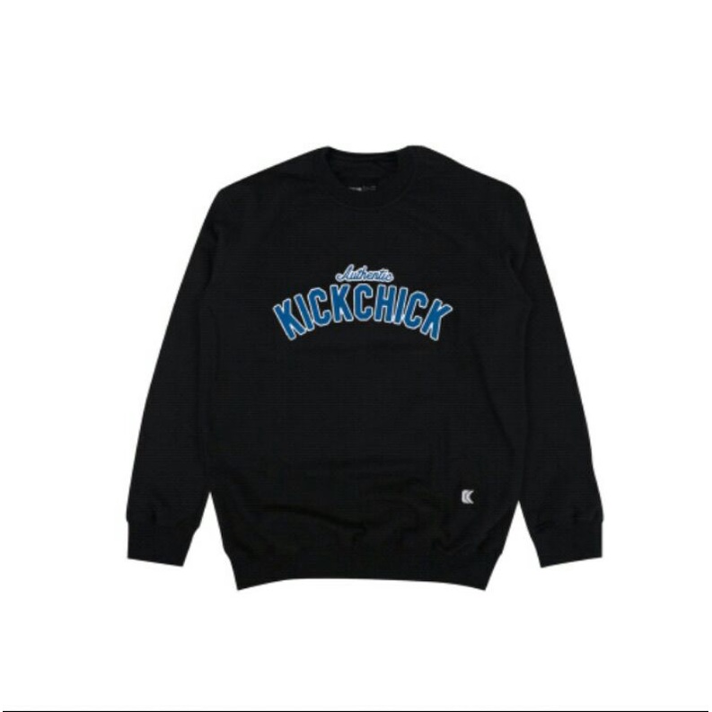 Sweater Crewneck Kickchick Logo Blue