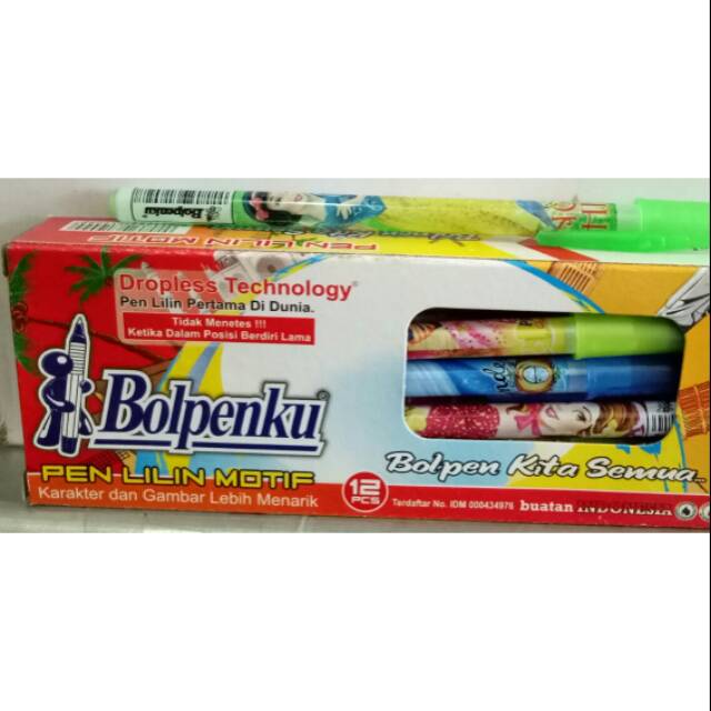 

Pulpen lilin merk bulpenku. Tinta hitam. 1 pak isi 12 pcs