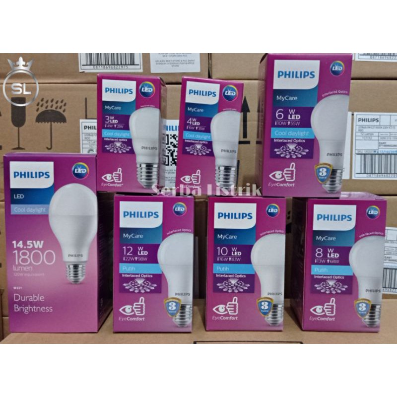 LAMPU LED PHILIP 3W, 4W, 6W, 8W, 10W, 12W, 14,5W dan 19W