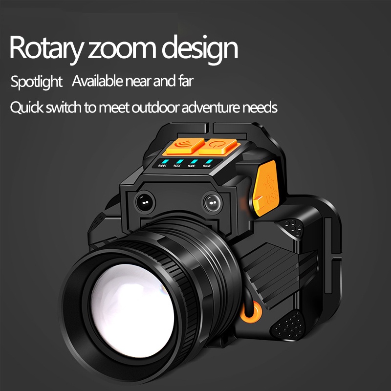 Senter Kepala Led T8 zoom super/lampu depan tahan air sensor gerak/LED senter super terang/Terang Anti Air/USB rechargeable/Dengan sensor ORI/SENTER KEPALA MINI  LED SUPER TERANG/HEADLAMP USB CHARGEABLE/senter berkemah senter kepala super terang K180