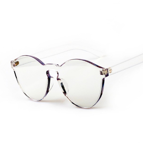 COD - F297 Kaca Mata Dewasa / Kacamata Fashion Wanita Kombinasi Warna / Eyeglasess-Putih Transparan