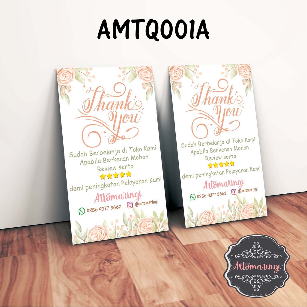 Kartu Ucapan / Thanks Card untuk Online Shop / Coupon Souvenir / Ucapan Pernikahan