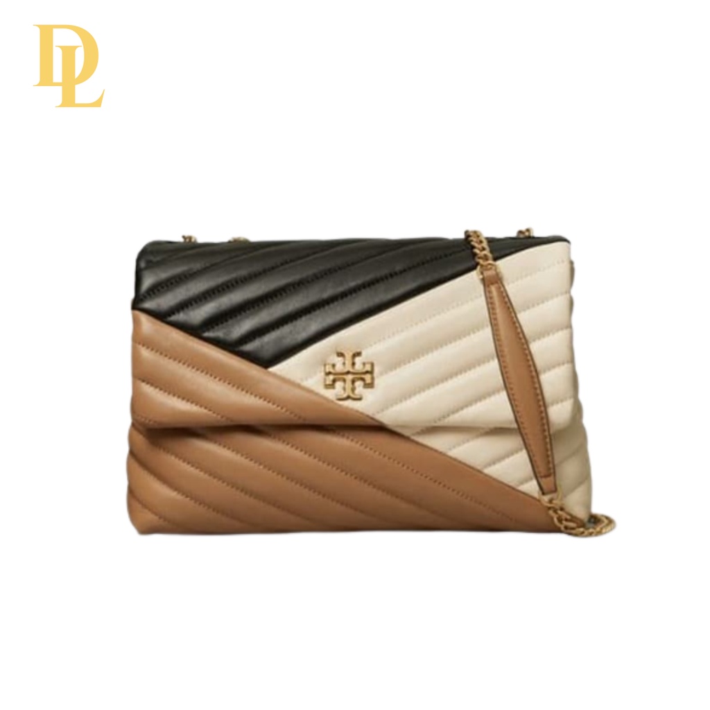 Tory Burch Kira Chevron Convertible Shoulder Bag Medium 27 cm - Tiramisu