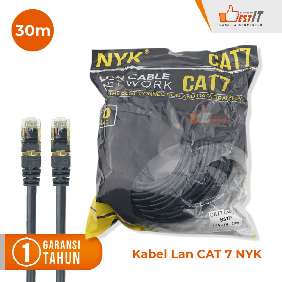 Kabel Lan SSTP Cat7 Ethernet Network 10Gbps Gold Plated RJ45 30 Meter