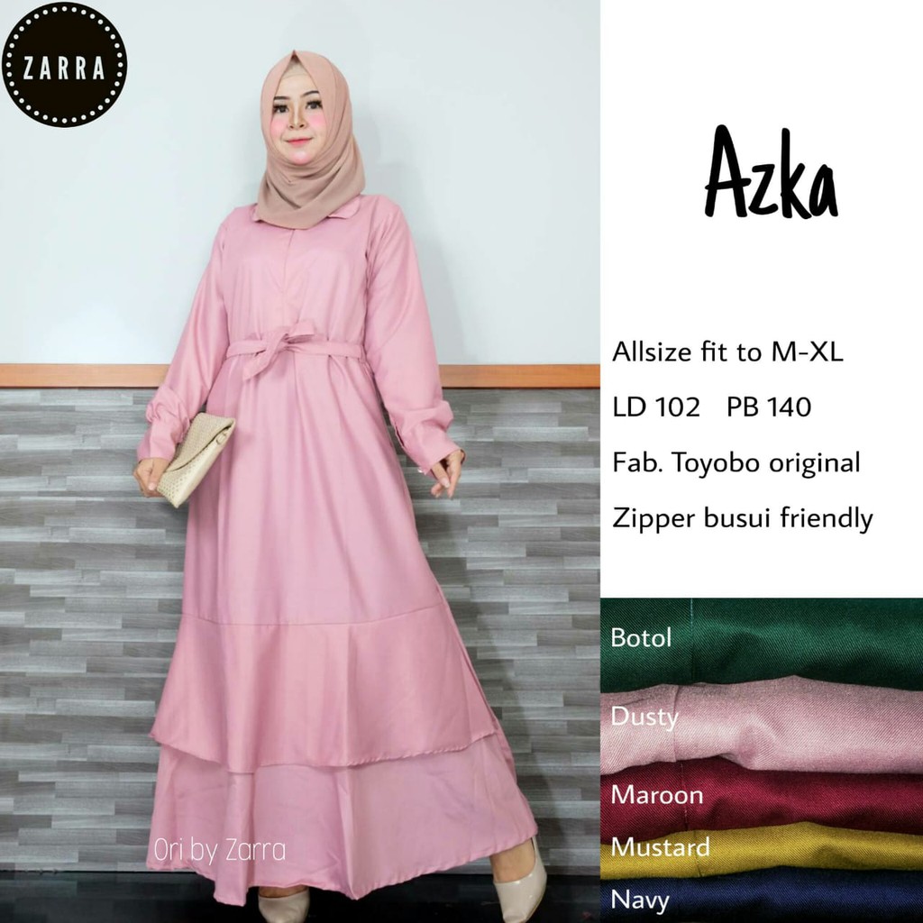 Gamis Katun - Fashion Wanita - Azka Gamis - Carmila Shop