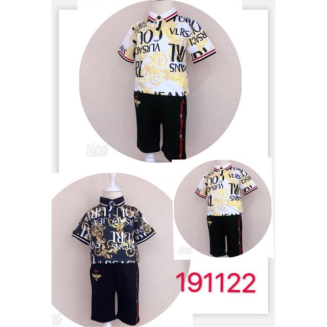 Atasan kaos  kerah motif versace  baju anak
