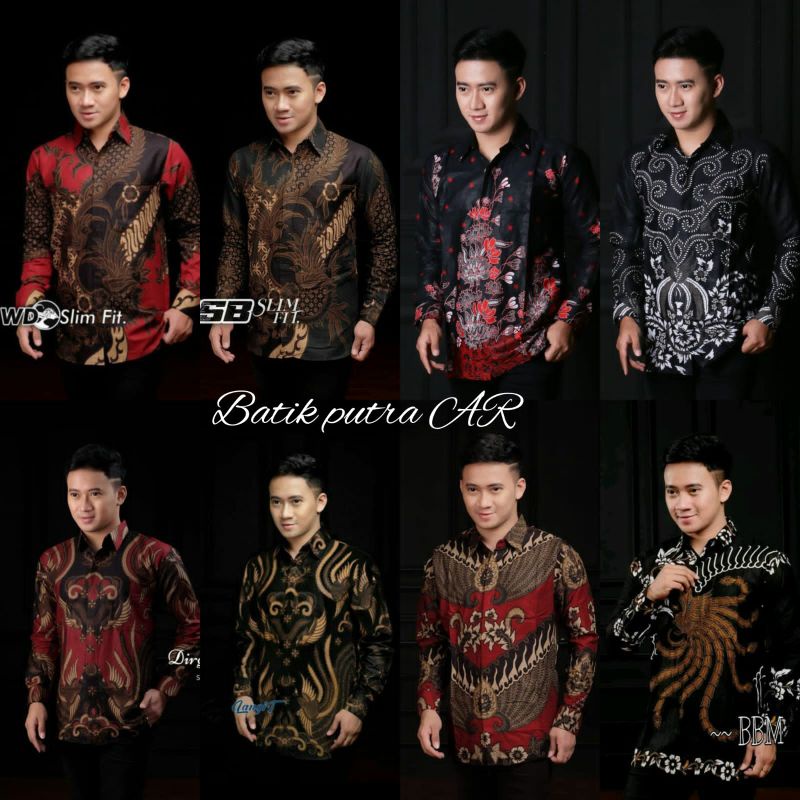 batik pria kemeja batik lengan panjang size M L XL XXL