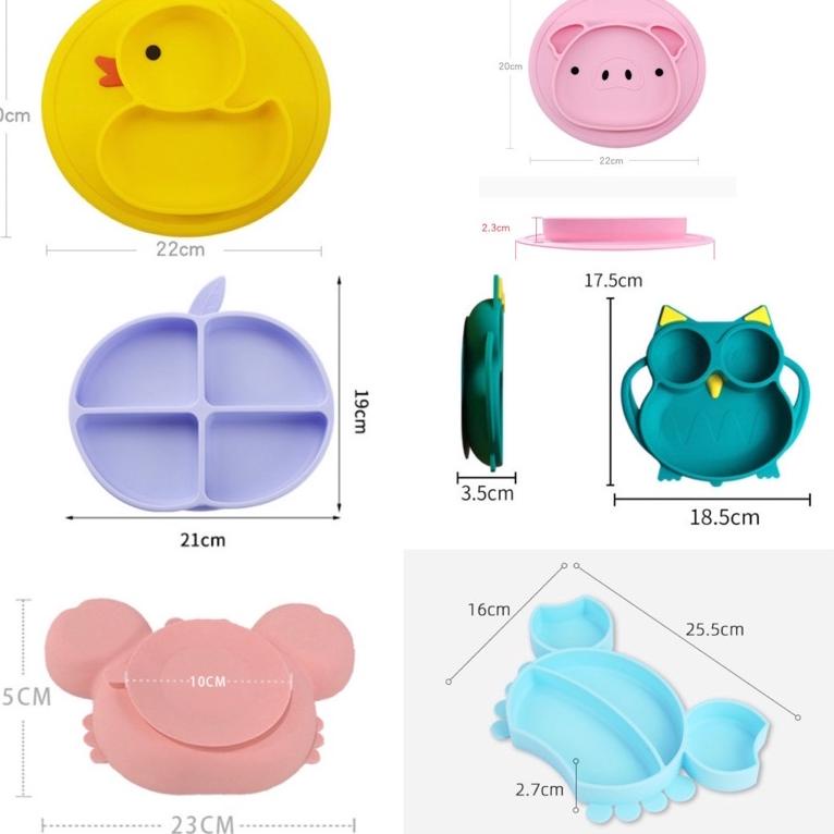 I1H3 Piring Silikon Anak / Piring Makan Silikon / Feeding Set 0Y0