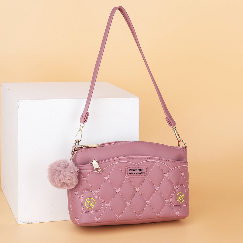 TAS SELEMPANG WANITA SKAYA KULIT PINK KECIL IMPORT BATAM MURAH SLING BAG KOREA FASHION CEWEK TA362P3