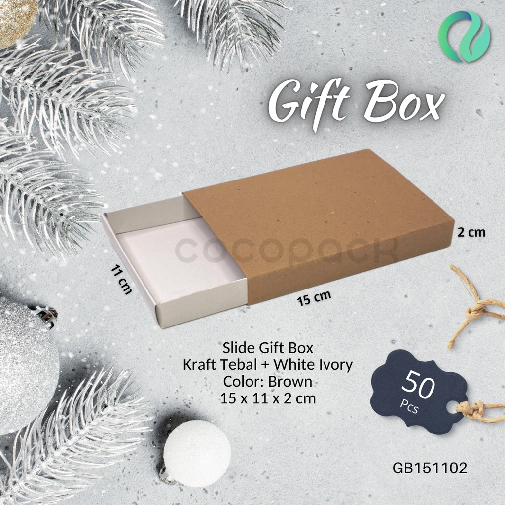 

Slide Gift Box Kotak Serbaguna 15x11x2 cm 10 PCS