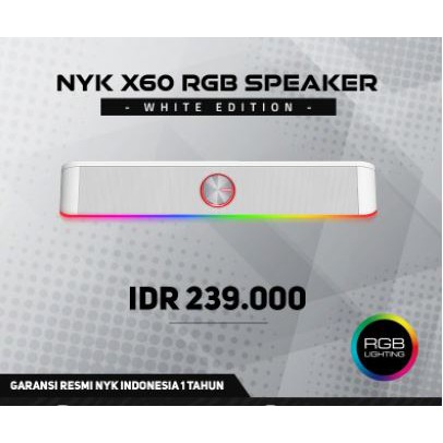 Speaker gaming nyk nemesis wired Usb Aux 3.5mm stereo soundbar rgb for pc hp laptop quantum x60 - sound bar x-60