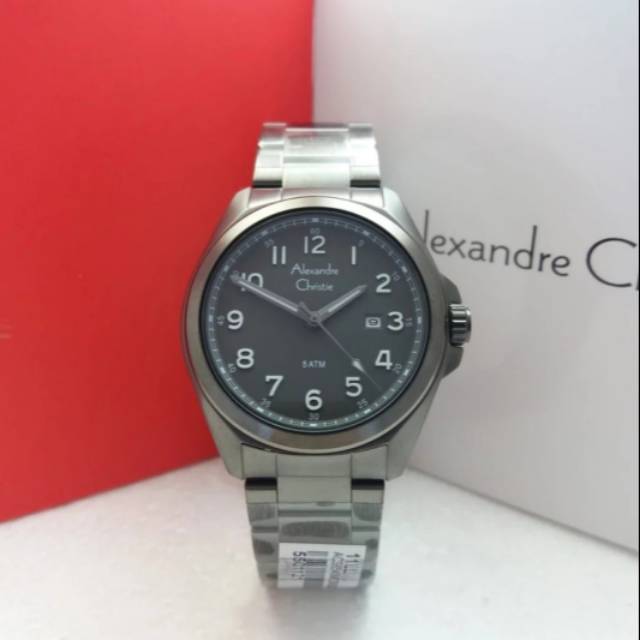 Jam Tangan Alexandre Christie 6540 Pria Black Grey Original