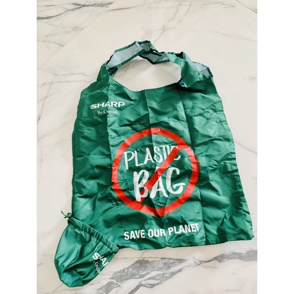 tas belanja go green bag besar sharp bahan bagus tebal hijau