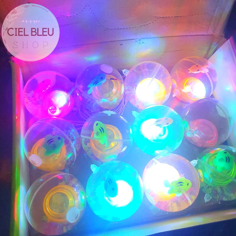 BOLA KARET LED NYALA / BOLA BEKEL AIR 65 MM 55 MM LED FLASH BALL MAINAN ANAK EDUKASI / CIEL BLEU SHOP