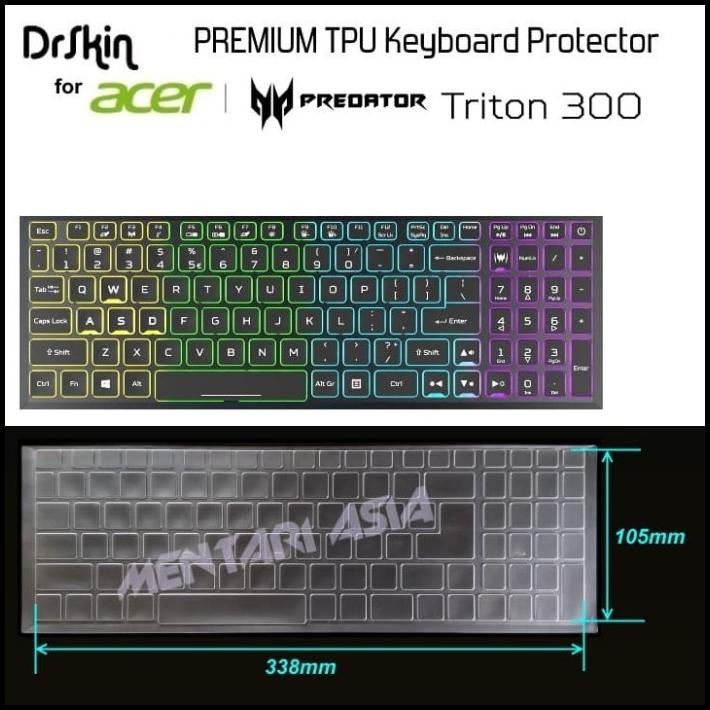 Keyboard Protector Acer Predator Triton 300 - Drskin Premium Tpu Clear