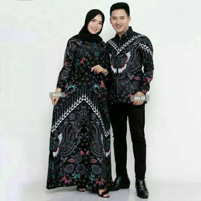 Zola_Batik sarimbit Gamis Brokat 2564, batik couple, batik muslim