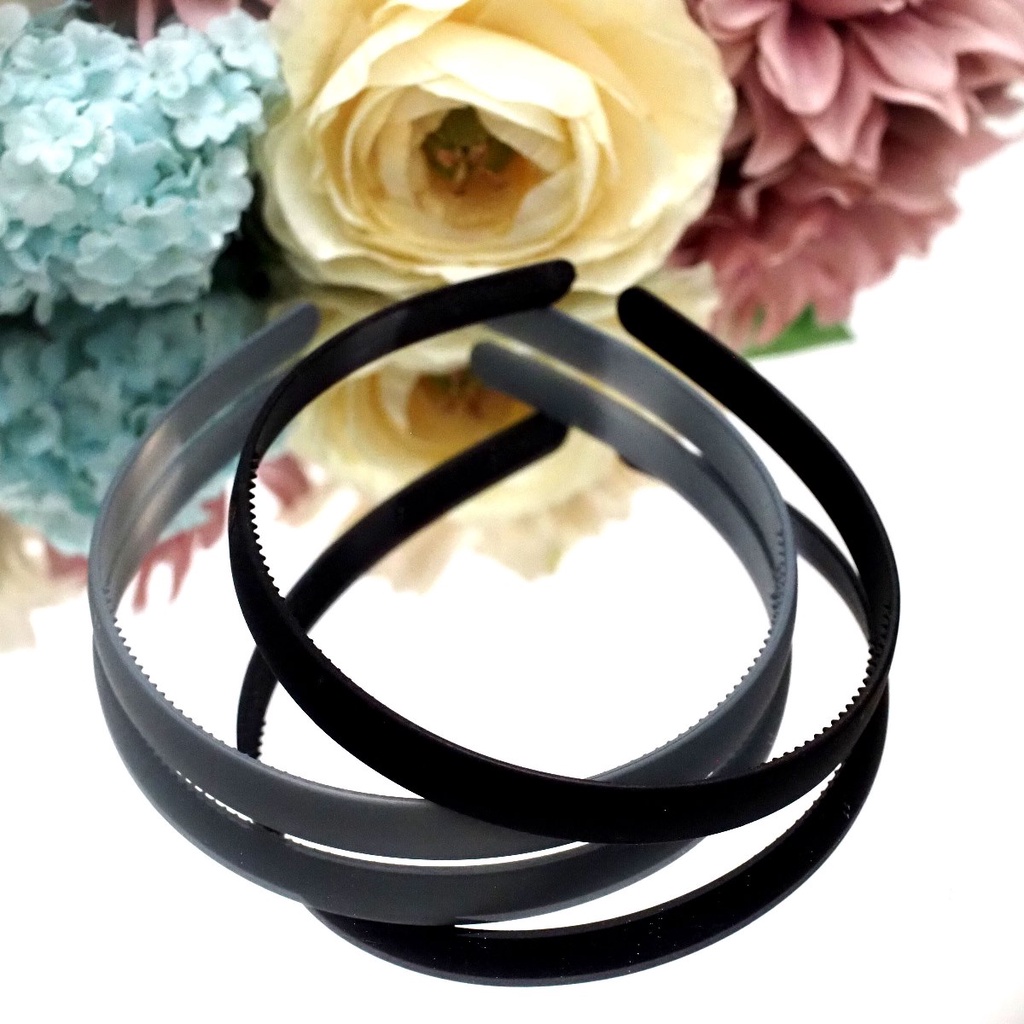 Bando Doff Polos Bando Gelombang Zigzag Warna Soft Matte Tebal Bandana Korea Headband Aksesoris Rambut Wanita Pria