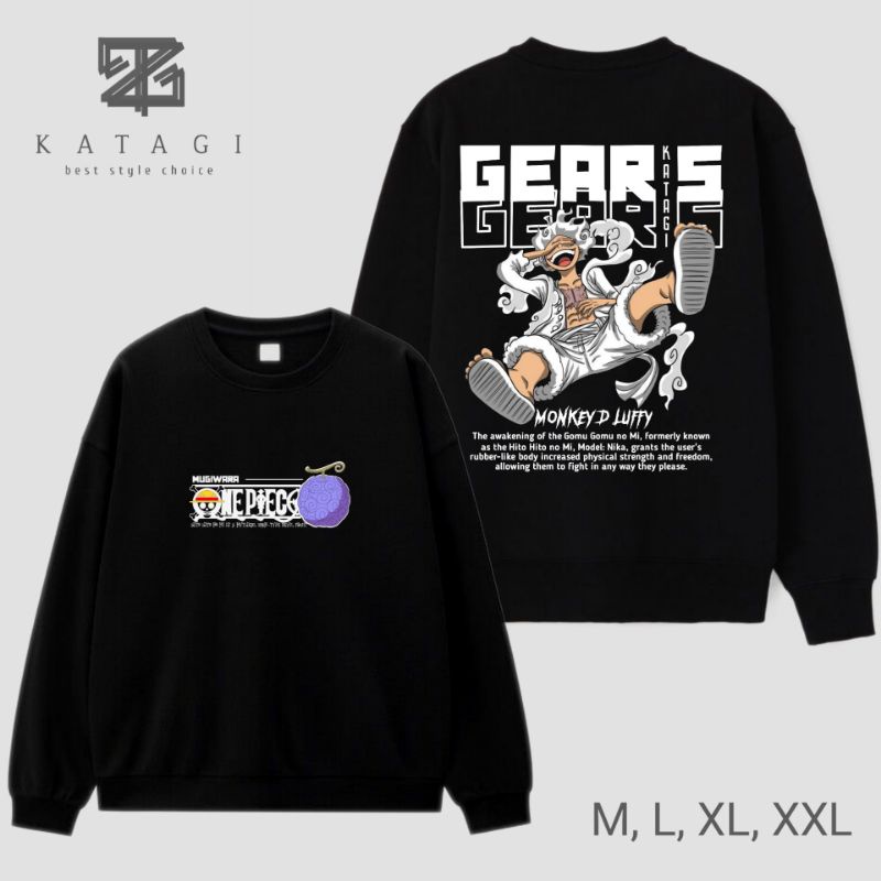 KATAGI OFFICIAL SWEATER CREWNECK ANIME ONE PIECE MONKEY D LUFFY SWEATER ANIME JEPANG SWEATER LUFFY G