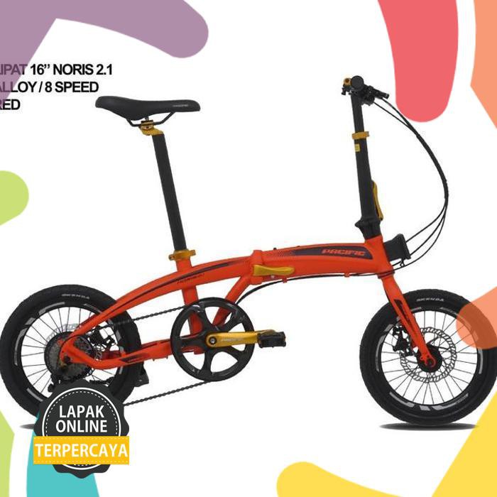 Jual Sepeda Lipat Pacific Noris 2.1 Terbaru Velg Tinggi 16 Inch (Gosend) - Merah Produk Berkwalitas
