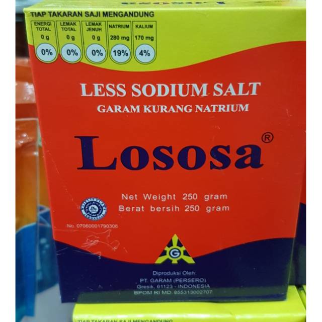 

Garam kurang Natrium Lososa 250gr