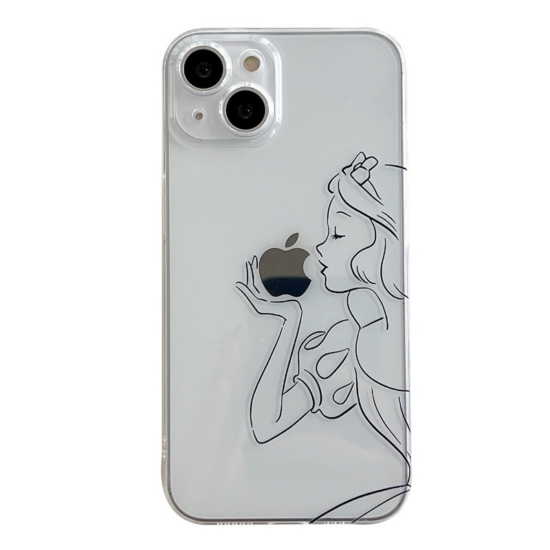 IPHONE Princess Eats Apple Transparan Lembut TPU Phone Case Cover Untuk Iphone6 6s 78 PLUS X XR XS 11 12 13 14 PRO MAX SE 2020