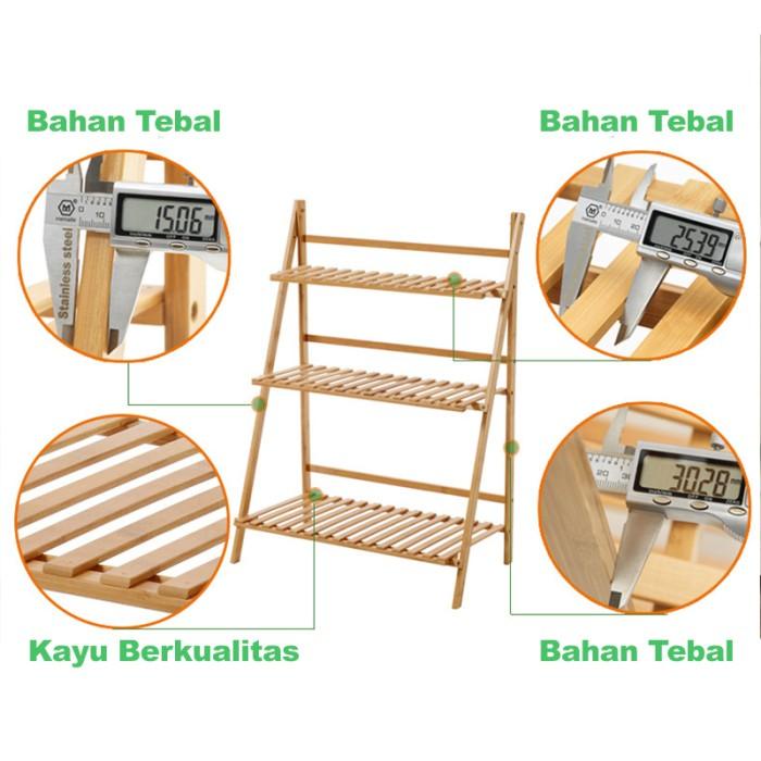 Mainland Rak Tanaman Bunga Kayu Lipat Susun Wood Plant Stand HRK202