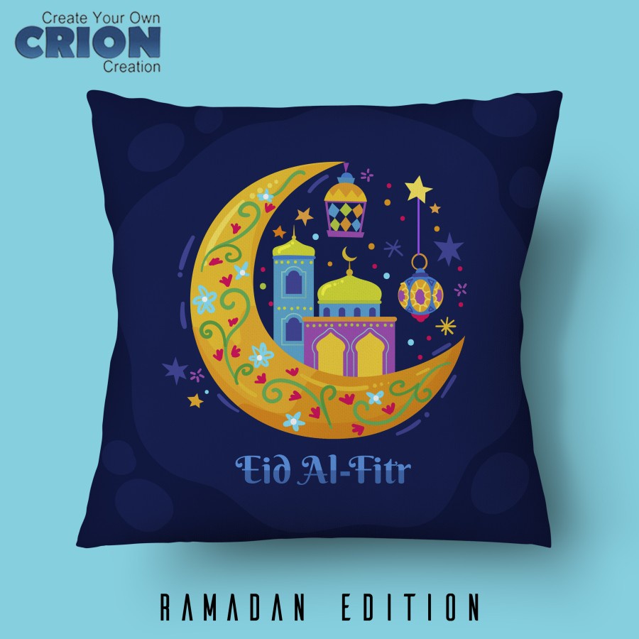 CRION - Bantal Motif Idul Fitri / Lebaran / EID custom tulisan / nama