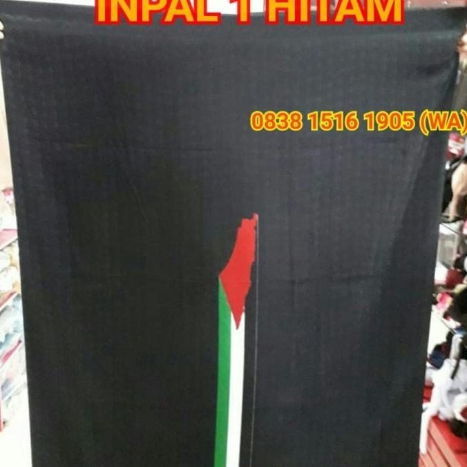 Sarung Rabbani Motif Palestina, Kain Dewasa Hitam / Putih Polos Murah
