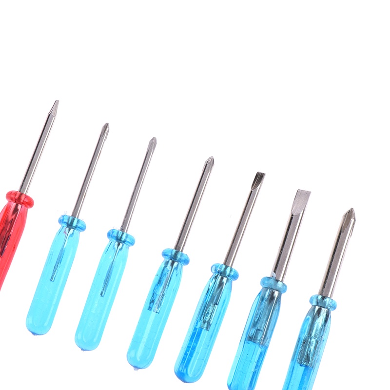 （✔✔❤7pcs / set Obeng cross mini 45mm x 3mm Warna Biru Untuk Reparasi