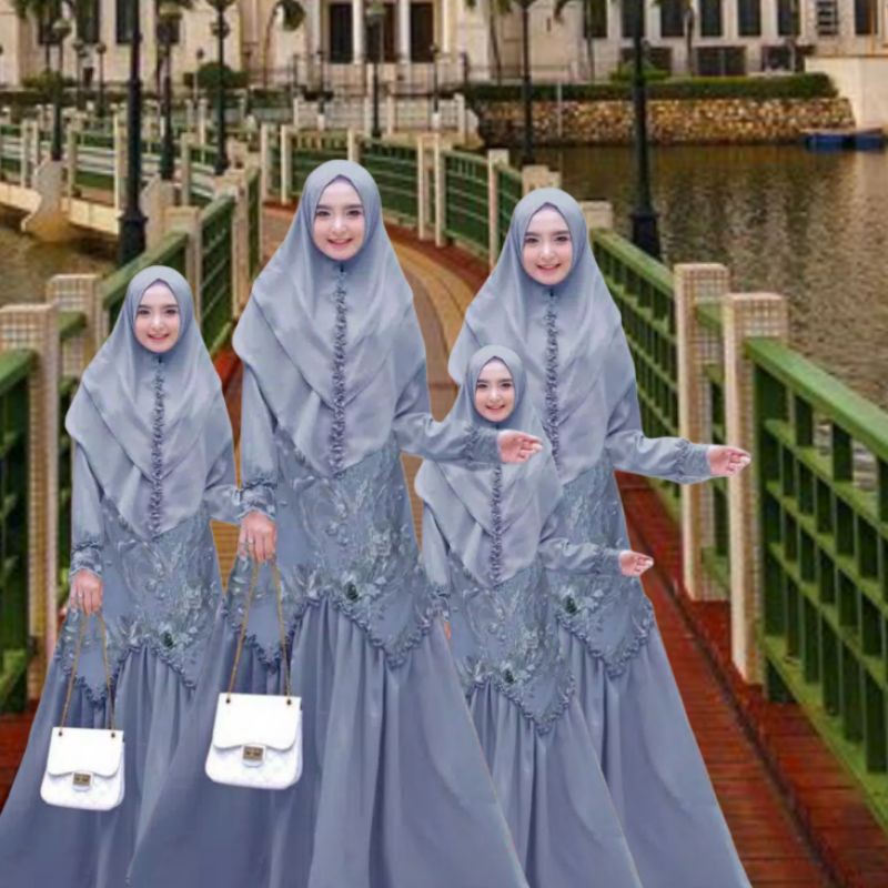 GAMIS SYARI MUSLIM DRESS COUPLE BRUKAT PREMIUM LENGAN PANJANG MODEL TERBARU WANITA