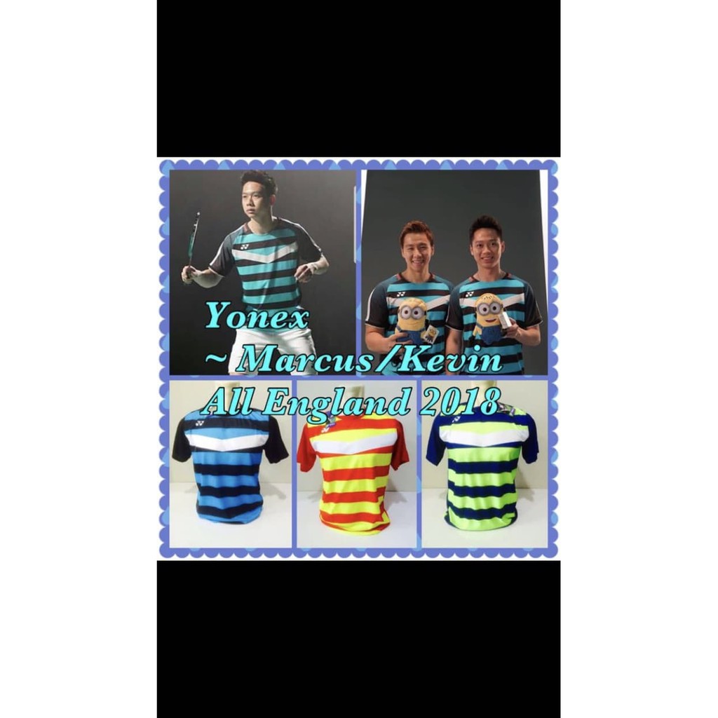 Kaos Baju Badminton Bulutangkis Yonex Marcus Kevin All England 2018
