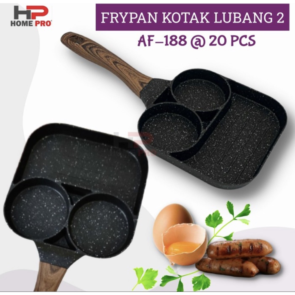 FRY PAN KOTAK 2 LUBANG / PENGGORENGAN TEFLON ANTI LENGKET