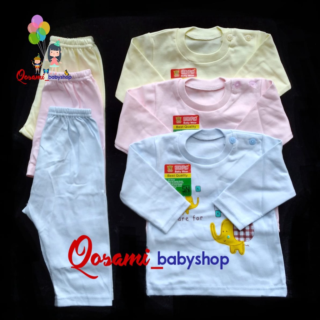 BABIFUN Setelan Oblong Polos Bayi Newborn O - 3 Bulan SNI