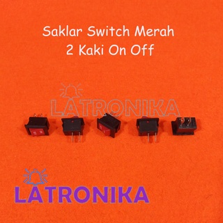 Saklar On Off 15x10mm Merah Switch Mini 2 Pin saklar On Off Rocker Switch 15x10 mm