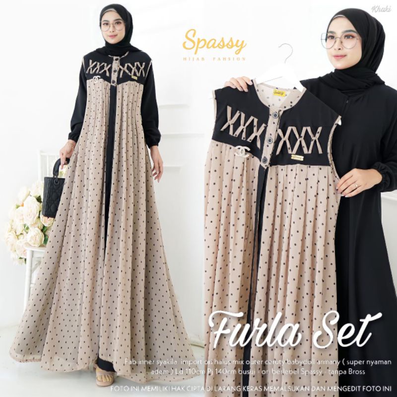 Anindya Spassy Furla Set Gamis Dress Maxy Original Terbaru