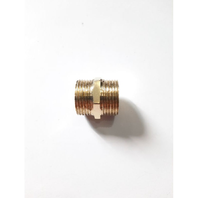 Double Nepel 3/4&quot; × 3/4&quot; KUNINGAN DRAT LUAR