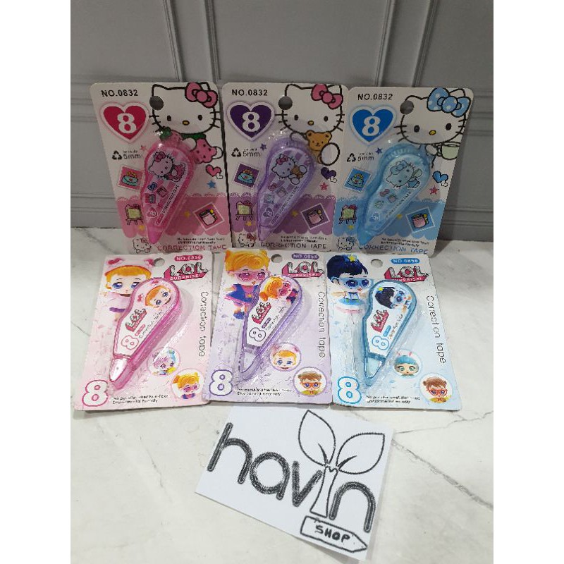 TIPEX ROLL/correction tape/tip-ex kertas/tipe-x karakter lucu kecil-LOL/HKT 8M