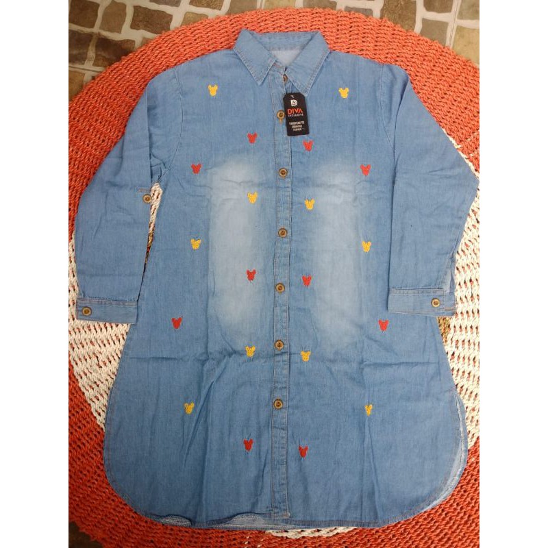 VIKKA TUNIK JEANS BORDIR ASLI