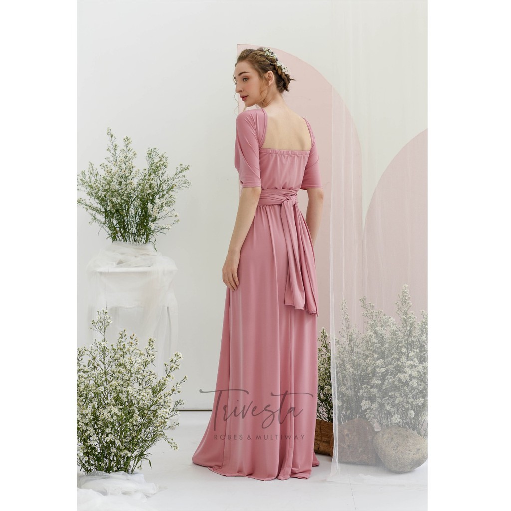 MAXI | DUSTY PINK | MULTIWAY INFINITY CONVERTIBLE DRESS | FREE KEMBEN &amp; SPECIAL LONG SCRAFT