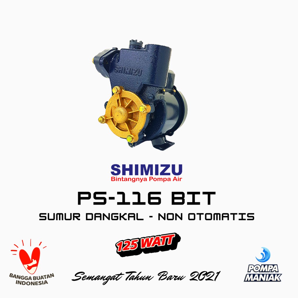 Pompa Air Pompa Dorong 125 Watt Shimizu Ps 116 Bit Sumur Dangkal Shopee Indonesia