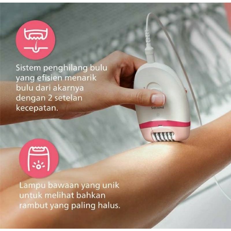 Philips Epilator BRE255 Pencabut Bulu Wanita Philips BRE 255 Original Garansi Resmi