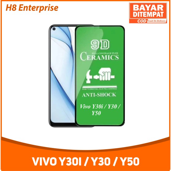 H8 Tempered Glass CERAMIC Full Cover BLUELIGHT ANTI RADIASI Anti Shock For Vivo Y30 / Y50 / Y30i