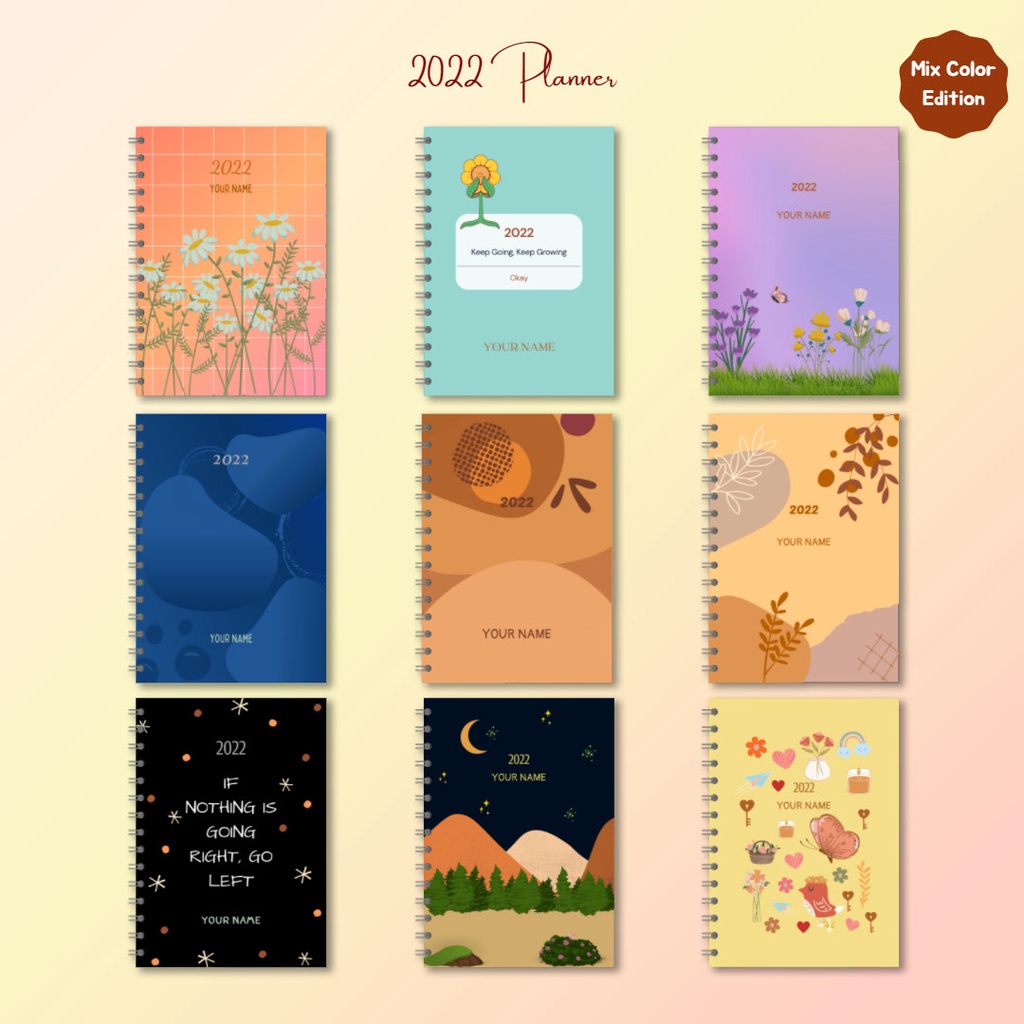 

2022 Planner Mix Edition/ 2022 Journal/ Undated Planner/ Annual Planner/ Weekly Planner Personalized name available