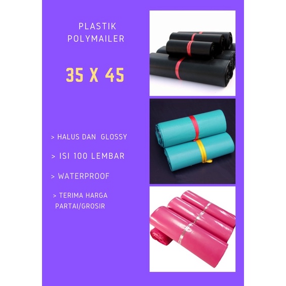 PLASTIK POLYMAILER TEBAL UKURAN 35x45 ISI 100pcs/PLASTIK PACKING