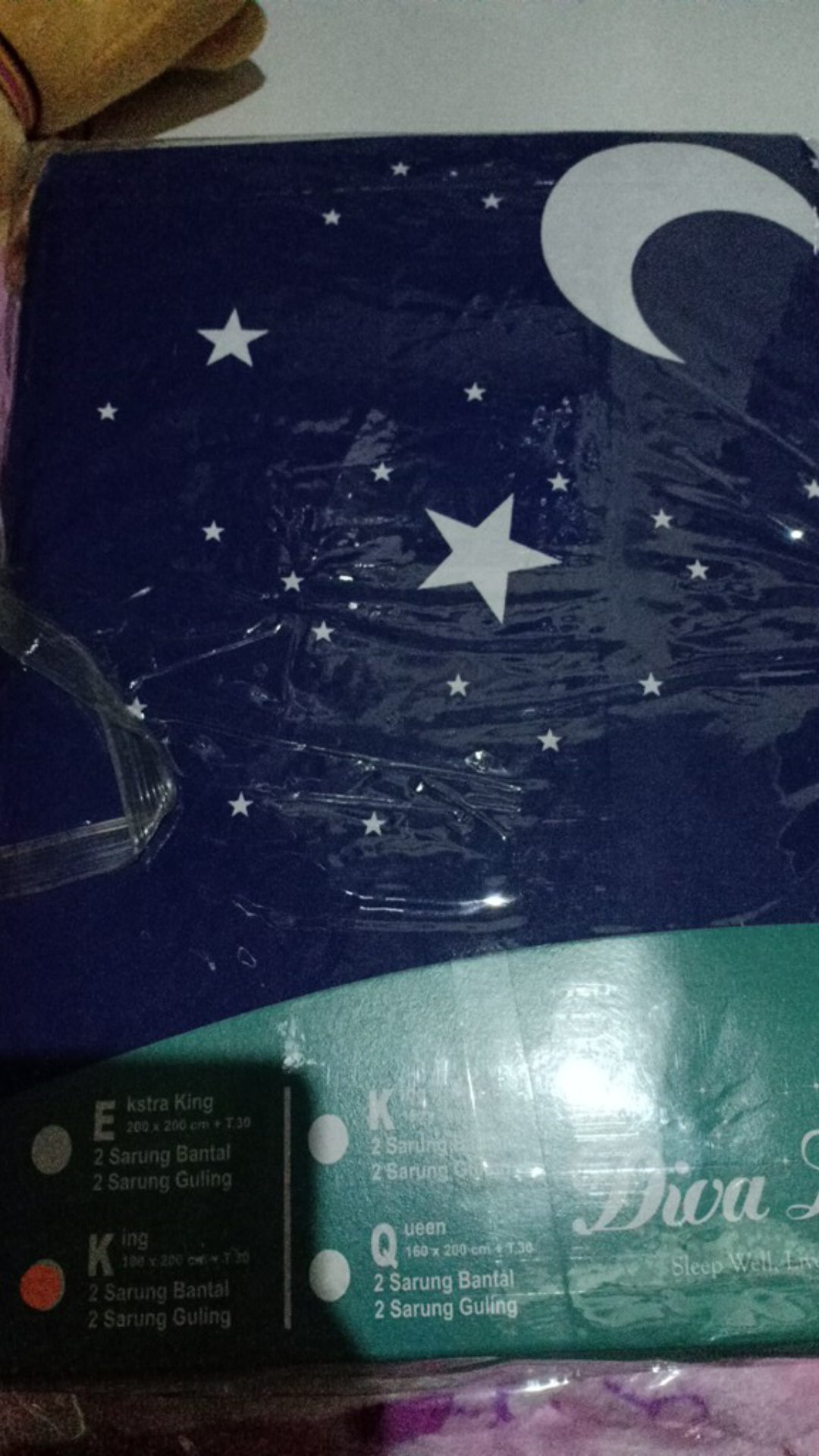 Ww Sprei Diva Linen - Tinggi 30cm - Good Night - 180x200 (king)+bantal 2