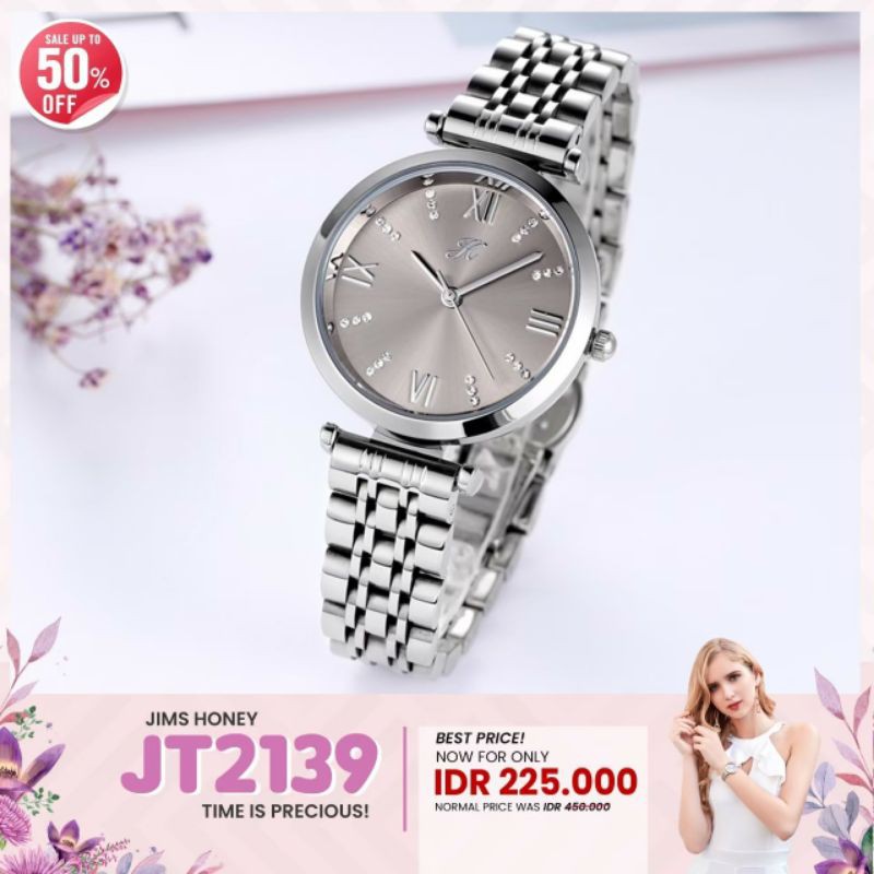 JIMS HONEY 2139 JAM TANGAN WANITA ANTI AIR (FREE EXCLUSIVE BOX KAYU + BATERAI)