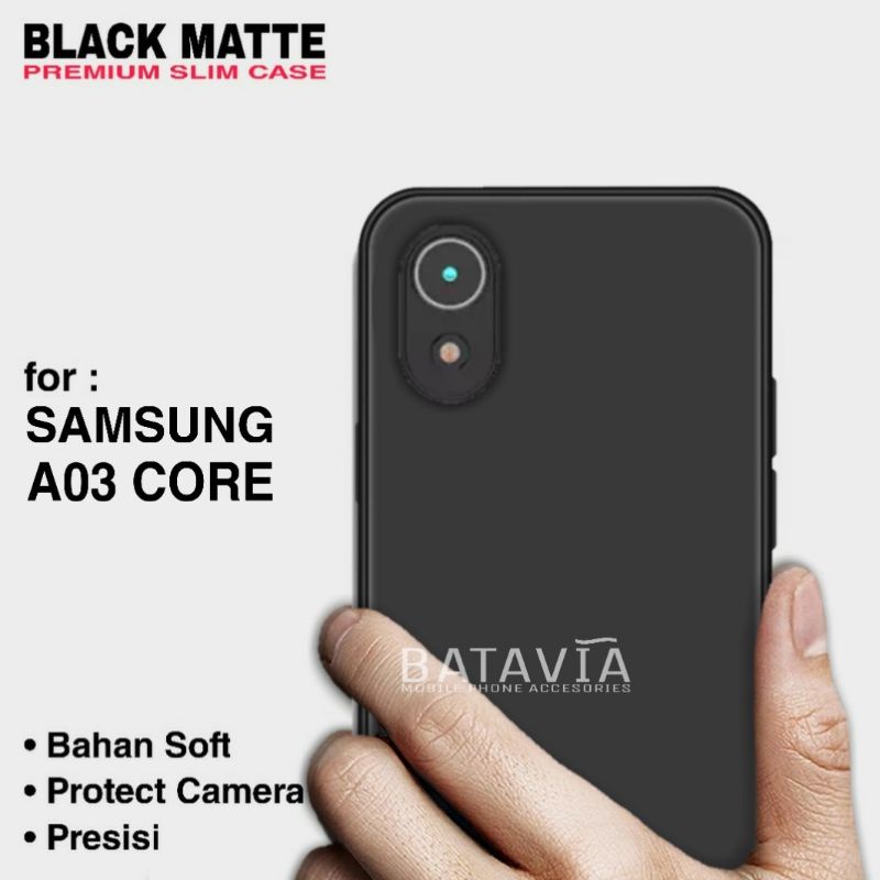 Case Samsung A03 Core Premium Slim Case Matte Slim Black Matte