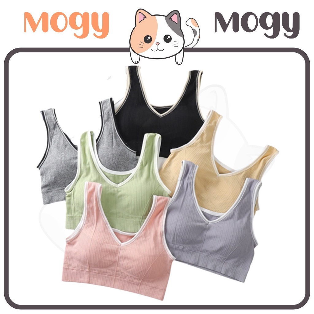 MOGYMOGY BRA526 Bra Tanpa Kawat Pakaian Dalam Wanita Miniset Sportbra Gym Bra Olahraga Push Up