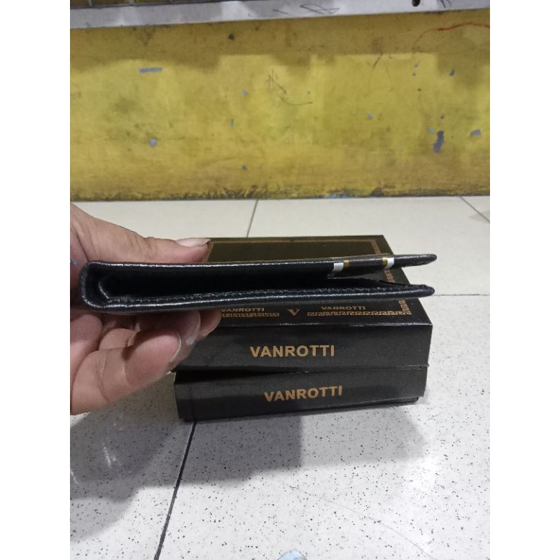 Dompet Kulit Asli Model Mini Slim Ukuran Kecil 8X10 CM Warna Hitam